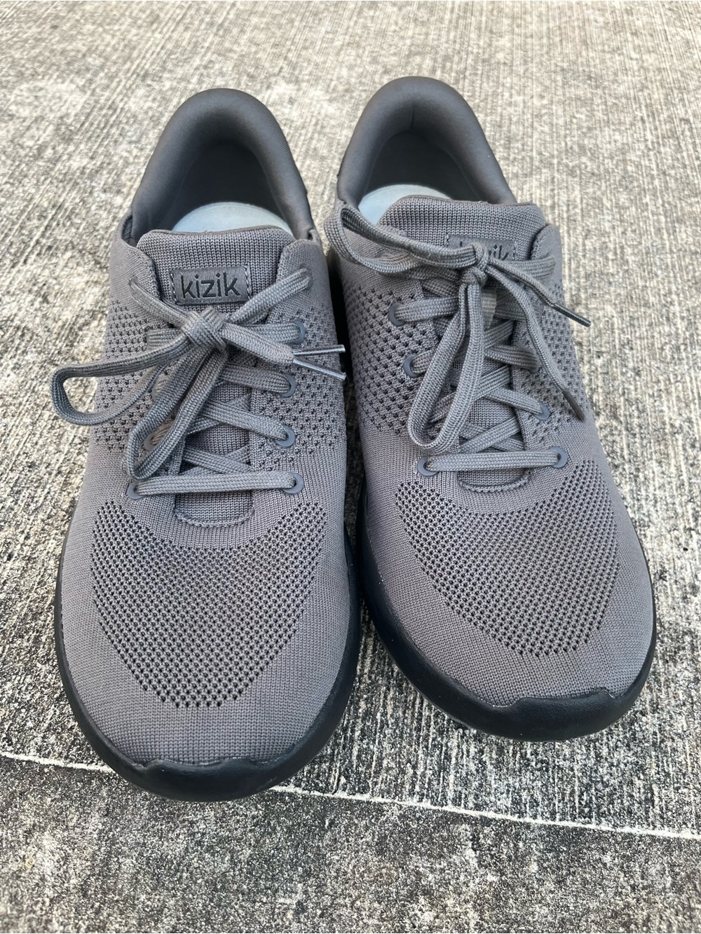 Kizik Men's Grey Knit Slip-On Sneakers